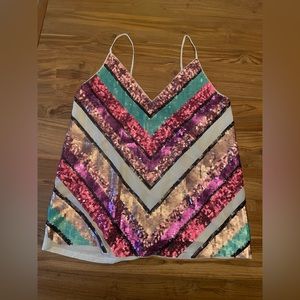 express chevon sequin cami